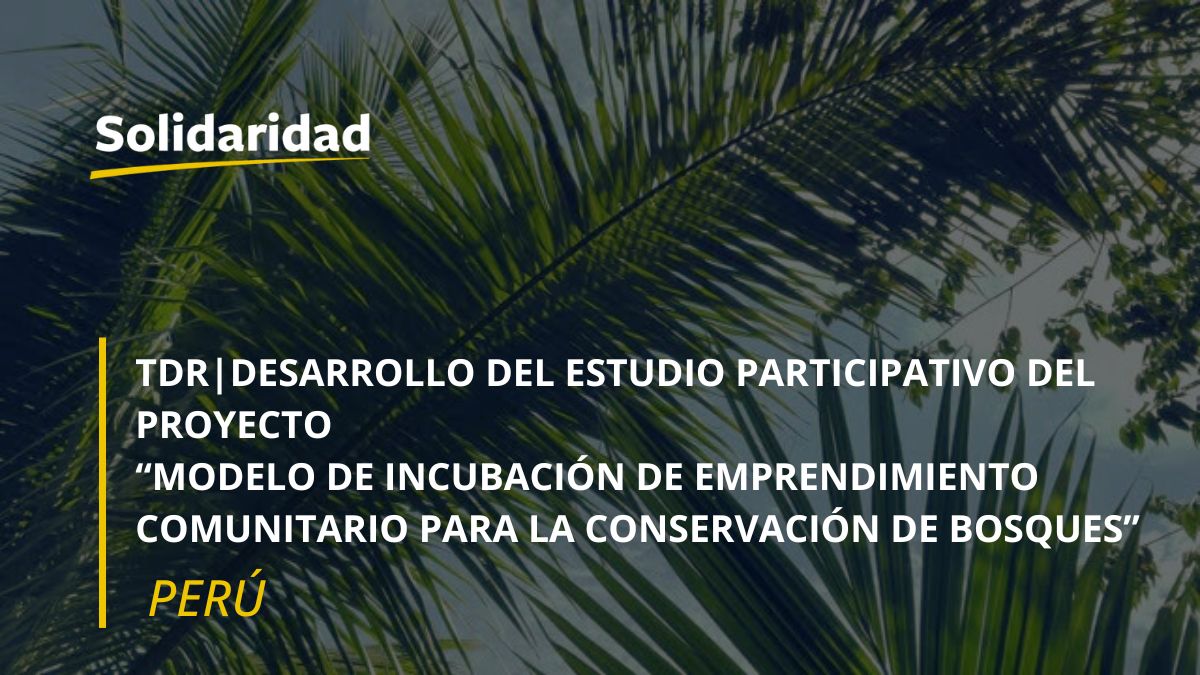 Desarrollo del Estudio Participativo del Proyecto “MODELO DE INCUBACIÓN DE EMPRENDIMIENTO COMUNITARIO PARA LA CONSERVACIÓN DE BOSQUES”